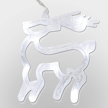 Фигура светодиодная Олененок на присоске с подвесом, цвет белый