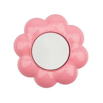 Выключатель одноклавишный HAPPY Цветок с/у, белый/розовый KRANZ