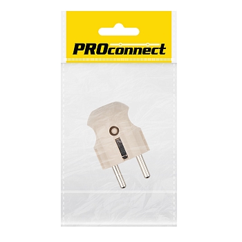 Вилка прямая с/з кремовая 16 А PROconnect