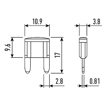Набор автомобильных предохранителей Мини, в блистере REXANT