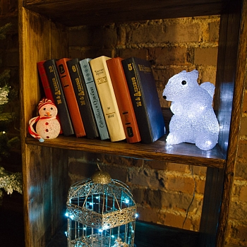 Акриловая светодиодная фигура Белка 17,5х12х18 см, 4,5 В, 3 батарейки AAA (не входят в комплект), 12 светодиодов NEON-NIGHT