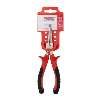 Круглогубцы 160мм никелированные, двухкомпонентные рукоятки REXANT