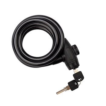 Замок тросовый взломостойкий для велосипедов и колясок с ключом 150см черный ЧЕТЫРЕ СЕЗОНА