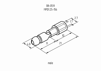 Разъем штекерный изолированный штекер 4 мм 0.5-1.5 мм² (РШи-п 1.5-4/РШИп 1,25-4) красный REXANT