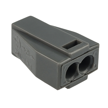 Экспресс-клемма с пастой СМК 773-302, 2-проводная до 2,5 мм², серая (100 шт/уп) REXANT