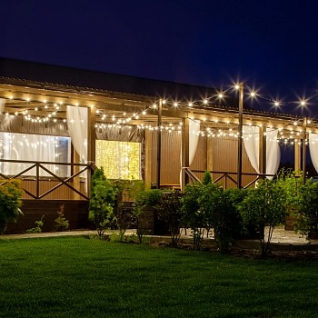 Гирлянда Belt-Light 2 жилы, 50м, шаг 40см, 125 патронов E27, IP65, черный круглый провод NEON-NIGHT