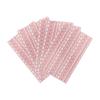 Наклейка знак электробезопасности «380 В»10х30мм (42 шт. на листе, 5 листов) REXANT