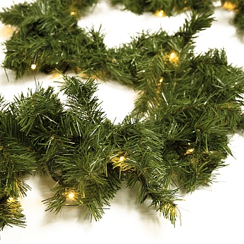 Еловый шлейф 2,7м, диаметр 26см, теплое белое свечение 80 LED с эффектом мерцания NEON-NIGHT