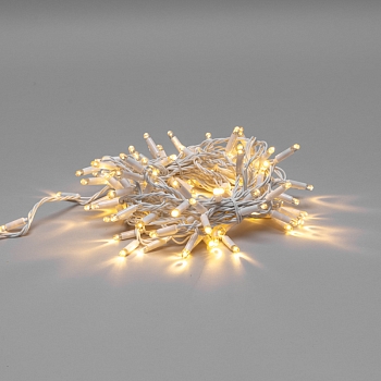 Гирлянда светодиодная Нить 10м 100 LED ТЕПЛЫЙ БЕЛЫЙ IP65 белый ПВХ постоянное свечение 24В соединяется NEON-NIGHT нужен транс-ор 531-100/531-311/531-312