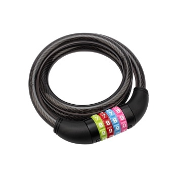 Замок тросовый кодовый взломостойкий для велосипедов и колясок 100см черный ЧЕТЫРЕ СЕЗОНА